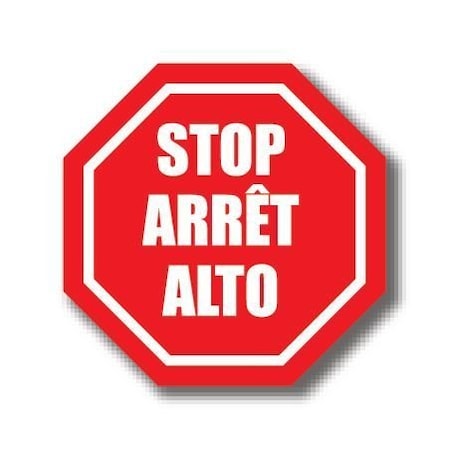 Ergomat 12in OCTAGON SIGNS - Stop, Arret, Alto DSV-SIGN 144 #0007 -UEN